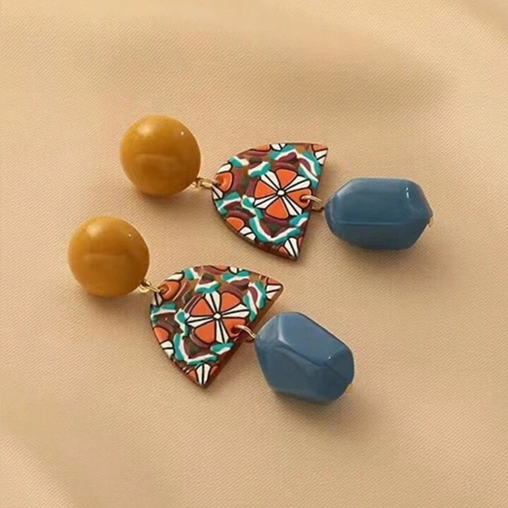 Colorful Geometric Earrings N1497 - Picture 1 of 3